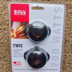 Boss Audio 1" Dome Tweeters TW12 200 Watts