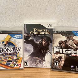 Nintendo Wii ps3 Sealed Game Lot Pirates of the Caribbean Fight Pictionary