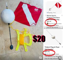 $20 Scuba Dive combo Flag with Ball Float and Line Reel/rope in great condition