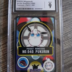 1997 Pokémon Bandai Sealdass Pukurin Wigglytuff Pokémon Part 2, #040, Grade Mint 9 By CGC 
