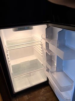 Black Refrigerator with Interior Light