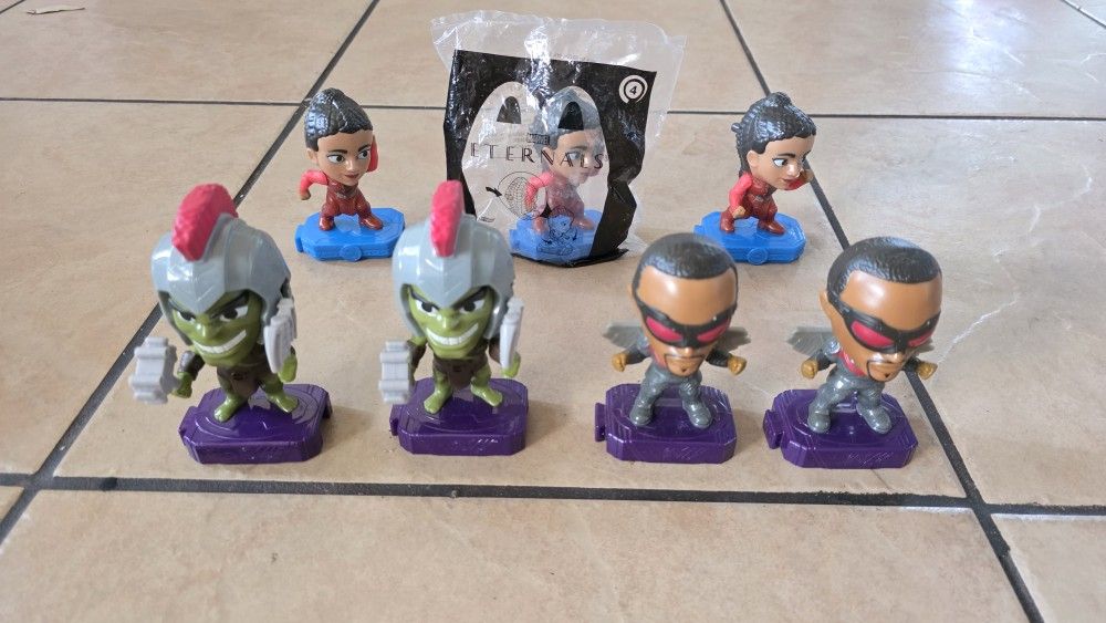 Marvel McDonald’s Toys – Hulk Gladiator, Falcon & Makkari (1 New + Open Lot)