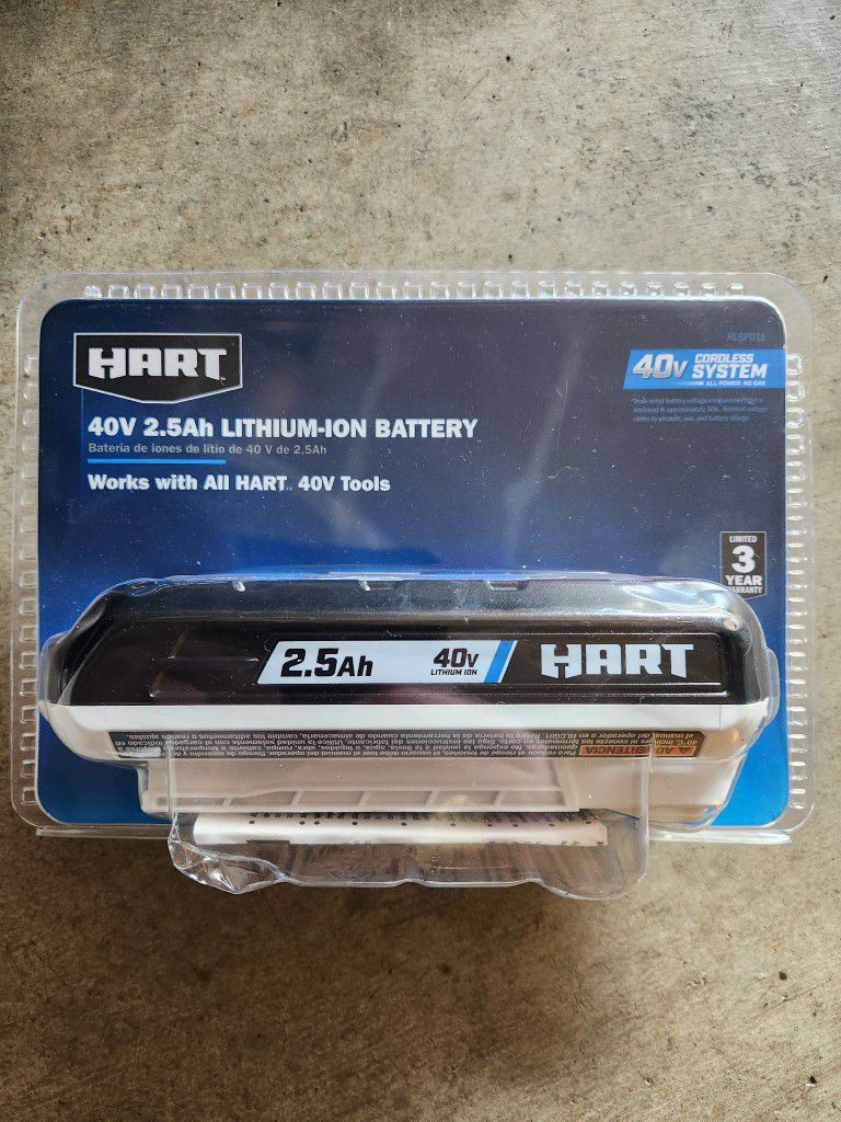 40v Hart Battery 2.5Ah New In Box