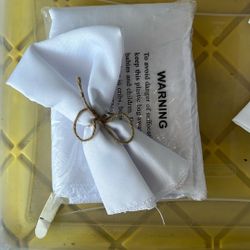 White Wedding Napkins 80 