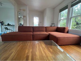 AllModern Shonnard 3-Piece Sectional – Rust/Terracotta – 134”