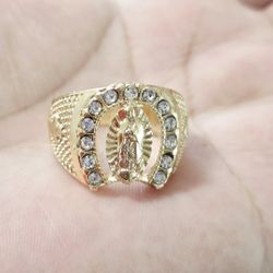 14k Gold Plated Virgen Ring