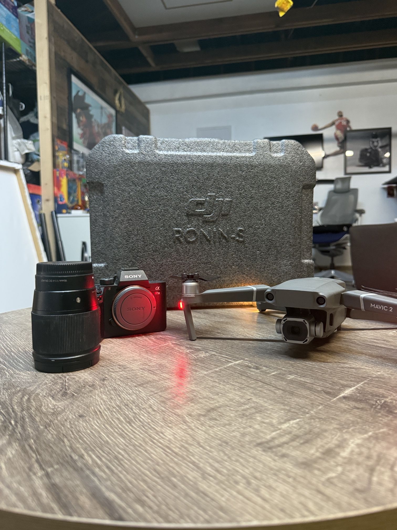 SonyA73, 16mm Prime Lens, Dji Mavic 2+ Ronin s.