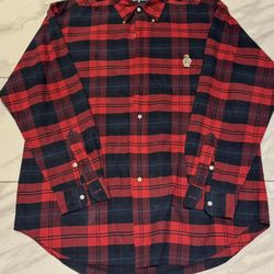 VTG RALPH LAUREN Polo Size L Mens USA Polo Bear Tartan Button Down Shirt  Plaid