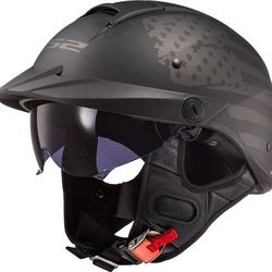 LS2 Helmets Rebellion 1812 Motorcycle Helmet - American Flag / Matte Black