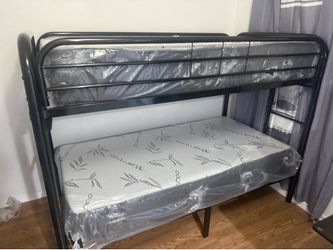 Twin over twin bunk bed with 2 mattress all new furniture free delivery free installation