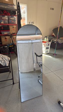 Arched Black Stand Up Or Mount Mirror