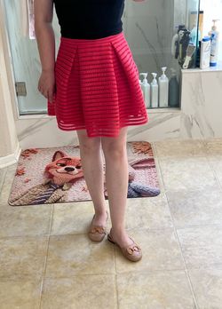 Express Size 4 Red Fit-and-Flare Skater Skirt