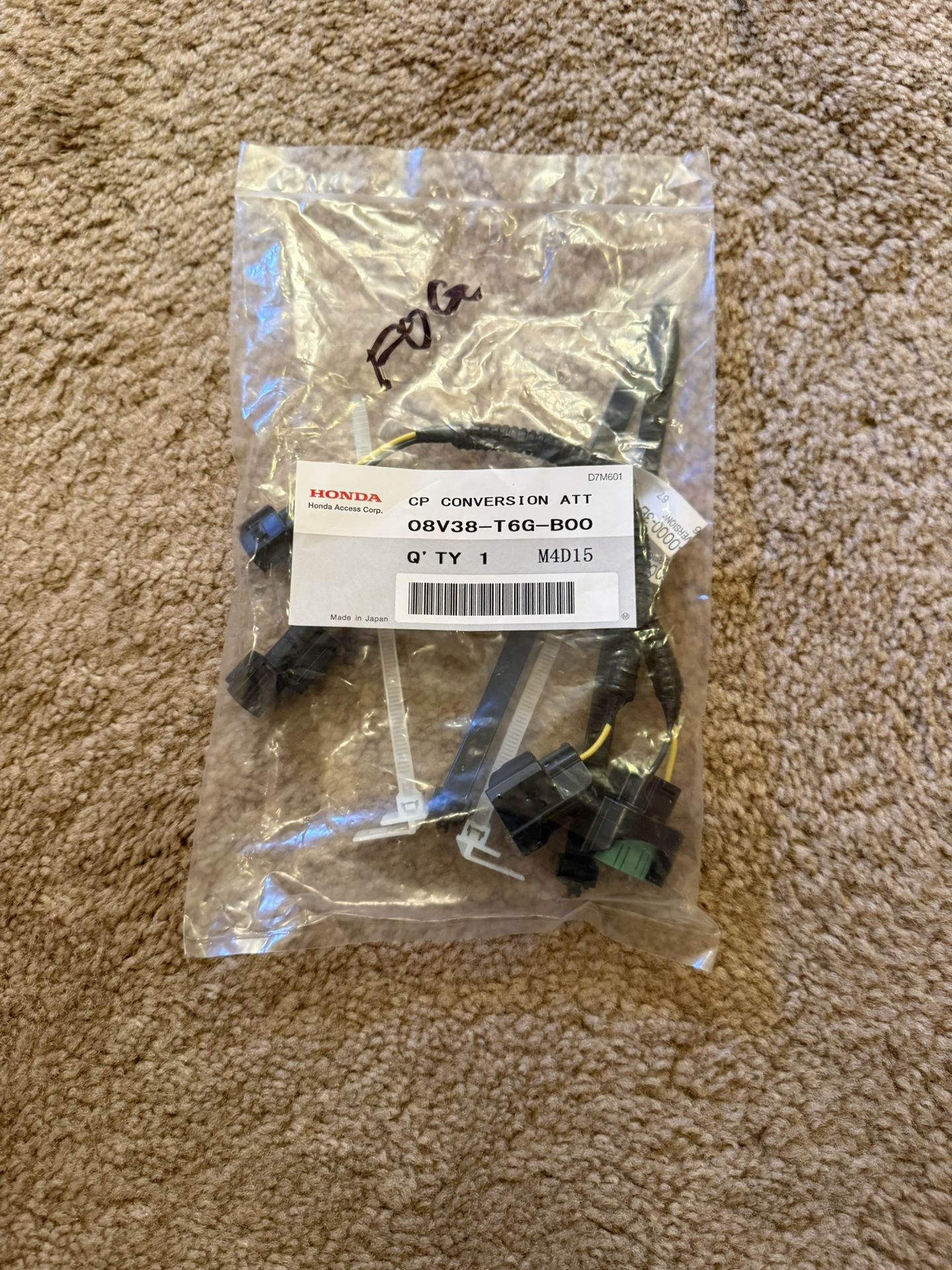 Genuine OEM Honda LED Foglight Wire Harness 2016+ Civic / Civic Type R