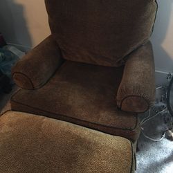 Chair and ottoman, animal print, custom-made,  chair and ottoman $250 firm
