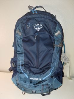 OSPREY Stratos 24 Hiking Backpack Blue Breathable Mesh AirSpeed Lightweight EUC