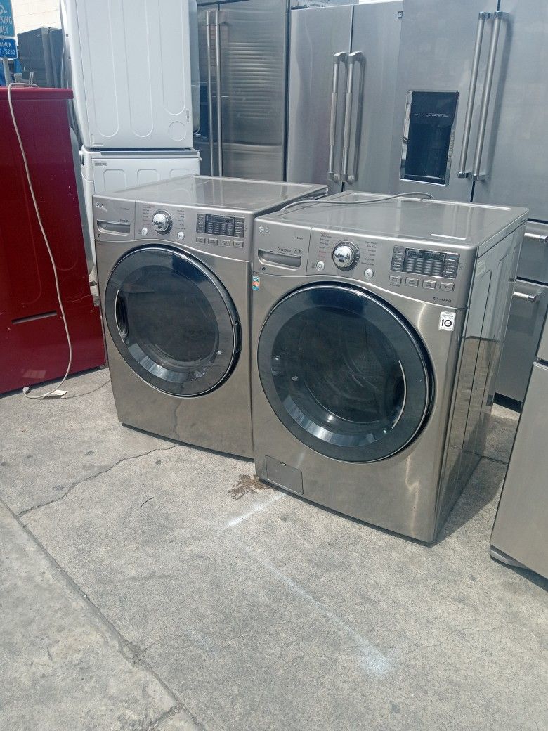 LG Stainles Steel $1000 Washer And Gas Dryer 