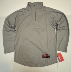NWT  Rawlings  Cage Batting  1/4 Zip Pullover  Long Sleeve  Embroidered  Gray  Men  Size Small