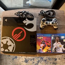 PS4 Pro Star Wars Edition + Controller, Cables, Games