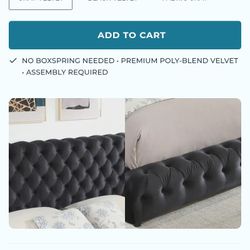 UPHOLSTERED California King PLATEFORM  BED NEW IN THE BOX