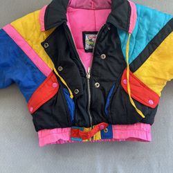 Vintage 80s 90s Retro Color Block Kids Windbreaker Jacket Size Y5