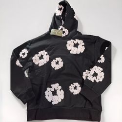 Black Denim Tear Hoodie Large