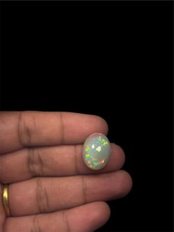14.3 Ct Natural Ethiopian Opal Honeycomb Pattern Oval Cabochon Multicolor Fire