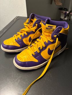 Purple and yellow Lakers colored Nike youth