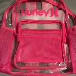 Hurley Pink clear backpack 🎒 