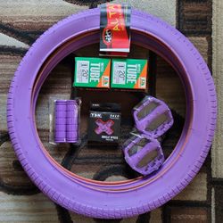 NEW Bicycle Bmx Parts Bundle 20" Purple