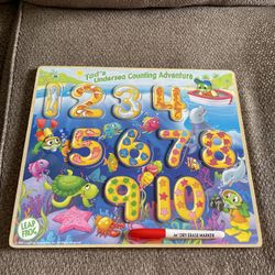 Leap Frog Tad’s Undersea Counting Adventure Write-on Wood Puzzle Toy