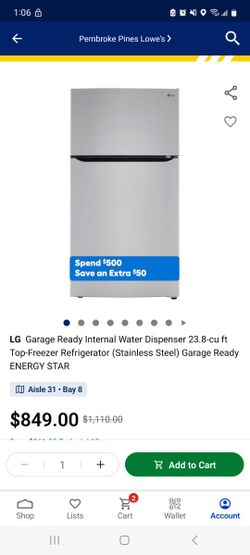 LG Top Mount Refrigerator 