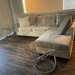Sectional Grey Silver 