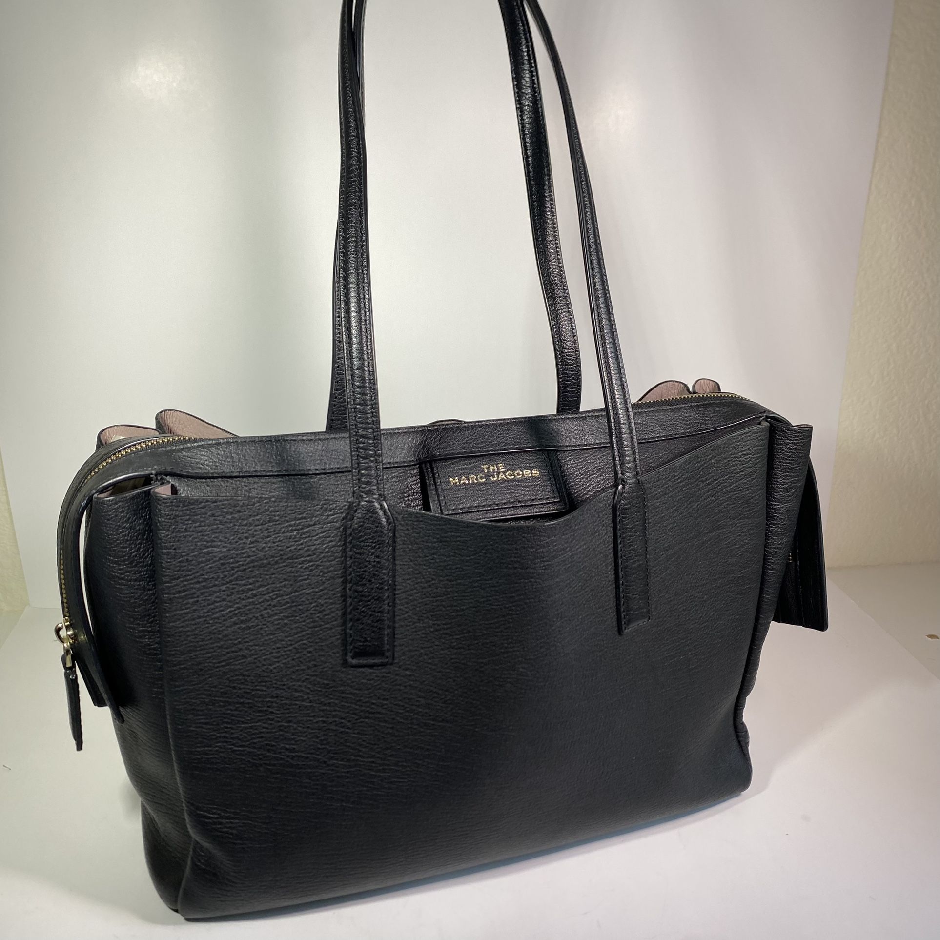 Marc Jacobs Protege Tote Bag Big Large Purse Shoulder Bag Black Genuine Leather
