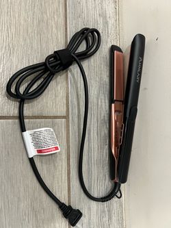 Annlary Hair Straightener 1 Inch Flat Iron and Curler 2 in 1 Titanium Ceramic Ionic Dual Voltage Straightener with Heat-Resistant Silicone, for Less F