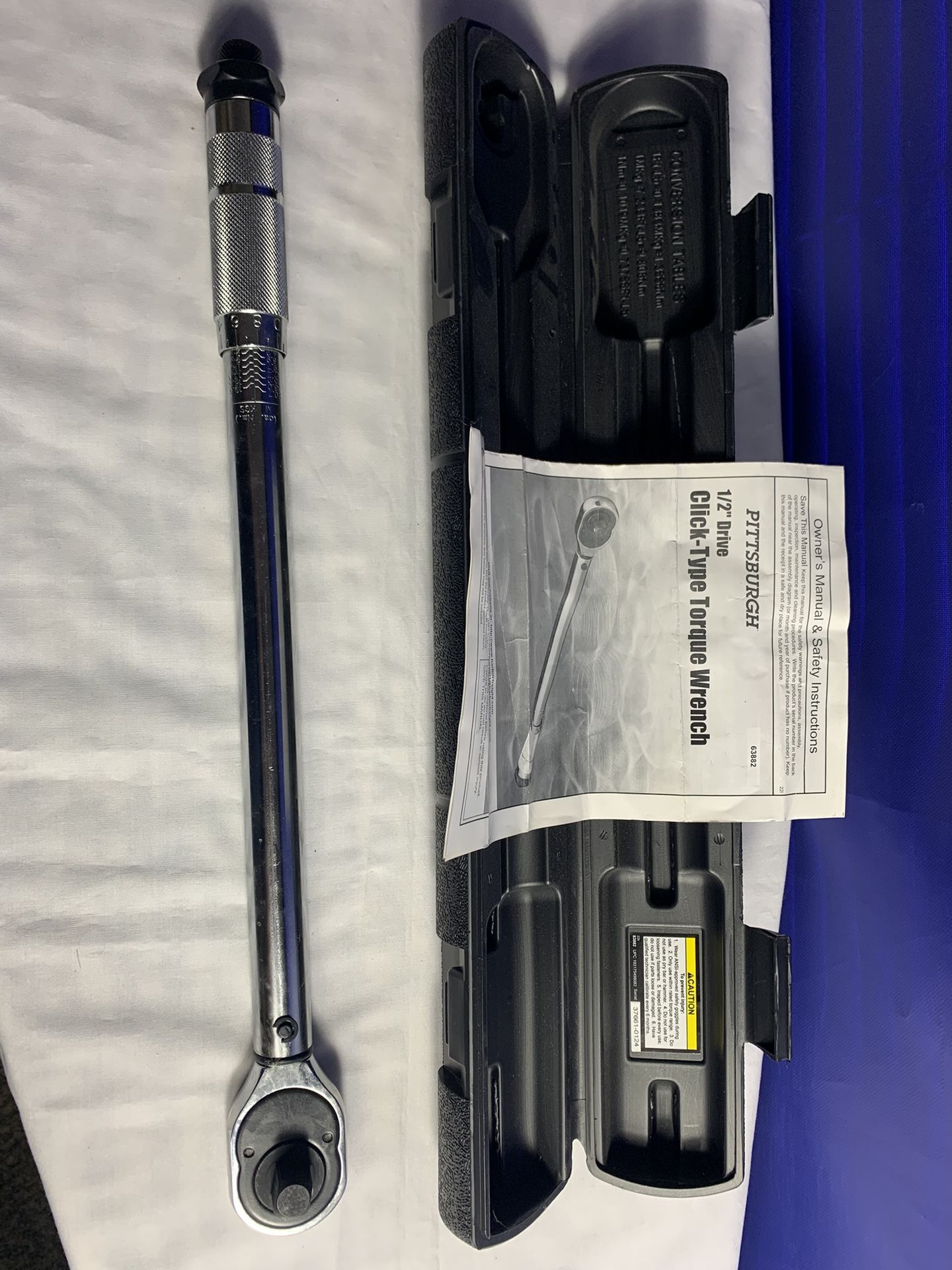 Pittsburgh 1/2” Drive Click Type Torque Wrench