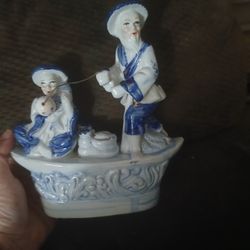 Porcelain Oriental Fisherman For Good Luck 