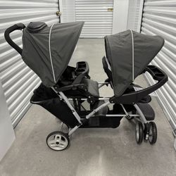 New Open Graco DuoGlider Click Connect Double Stroller Infant Toddler Disney Approved