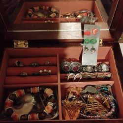 Jewelry Box With Some Colorful Jewelry 