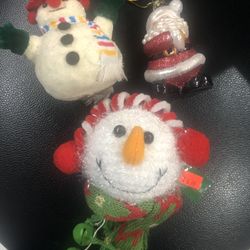 3 Christmas Ornaments Santa Frosty Snowman