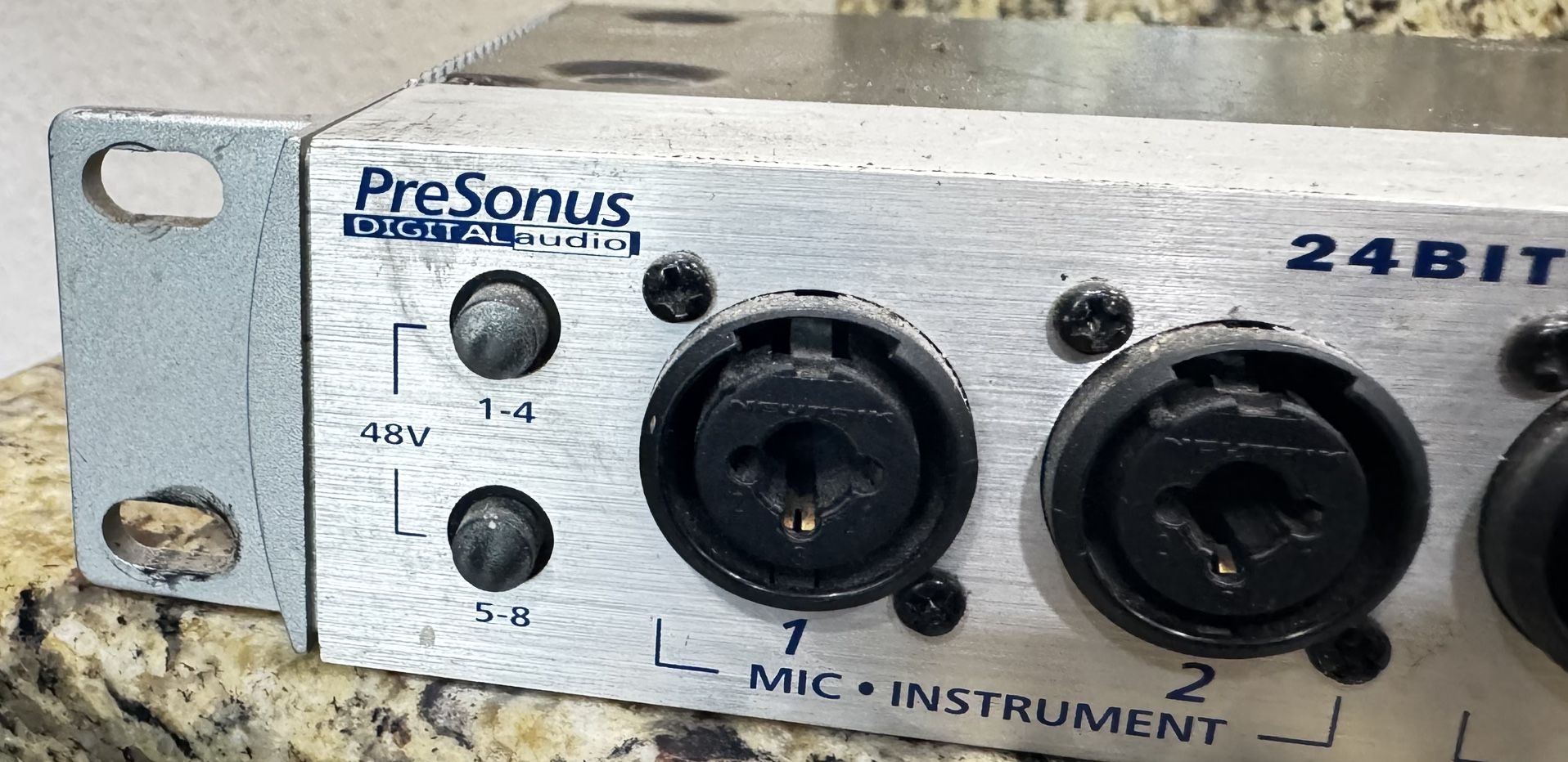 The device pictured is a PreSonus Firepod Firewire Interface, a multi