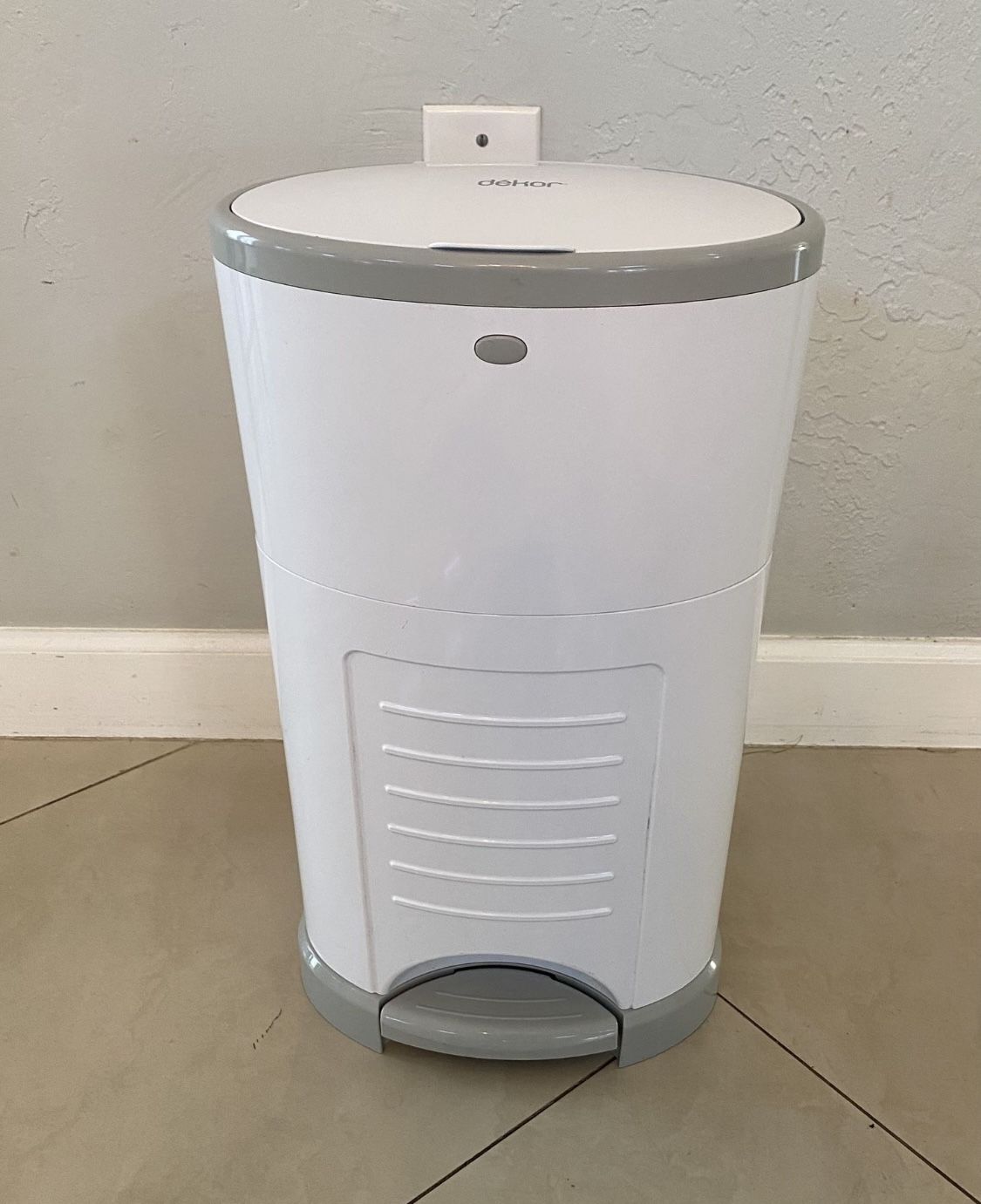 White Diaper Decor Trash Can