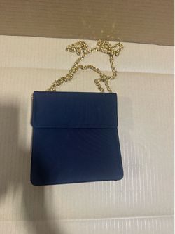 Browns Navy Blue Evening Clutch Purse with Gold Chain Strap. Excellent condition