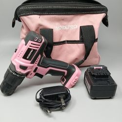 Workpro 20V Pink Cordless Drill Driver Set 3/8 (#23964)