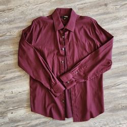 Murano Liquid Luxury Burgundy Dress Shirt (Slim Fit)