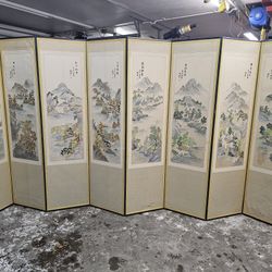 Japanese Room Divider (Antique) 8 Fold Privacy Boards