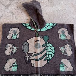 Capibara Kids Size Alpaca Poncho