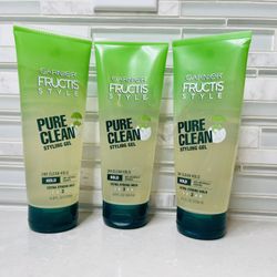 3- 6.8 FL OZ Garnier Fructis Pure Clean Styling Gel 