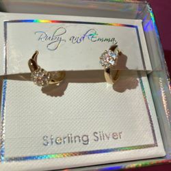 Sterling Silver Girls Earrings Both For $15