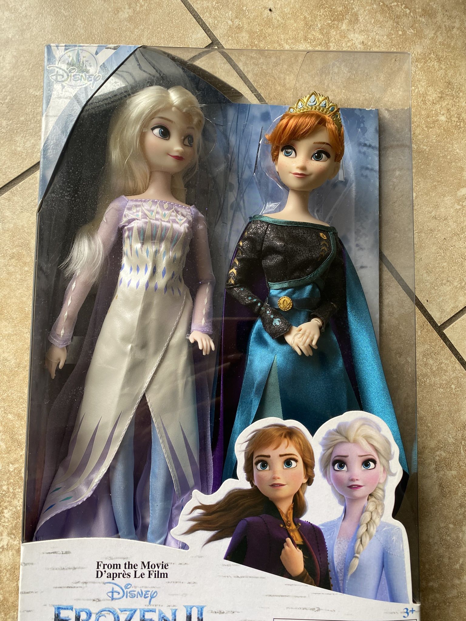 Disney Store Frozen Queen Anna Snow Queen Elsa Doll Set NIB