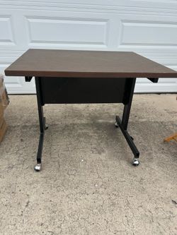 Wooden Table with Wheels
